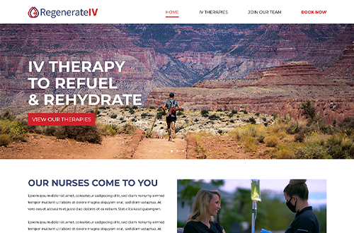 a preview of the home page of the regenerate IV website